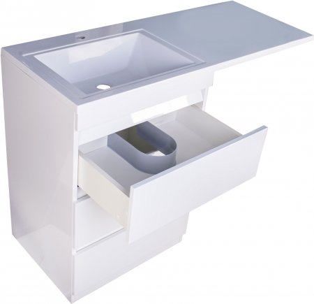 Тумба под раковину Style Line Даллас 120 Люкс Plus СС-00002272 3 ящика Белая 