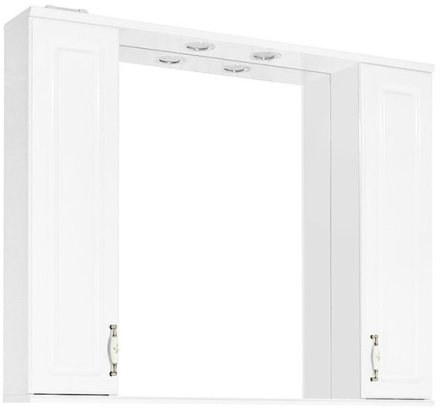 Зеркало со шкафом Style Line Олеандр 2 100 С с подсветкой Белый глянец 