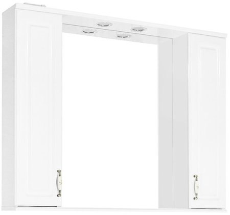 Зеркало со шкафом Style Line Олеандр 2 100 С с подсветкой Белый глянец 