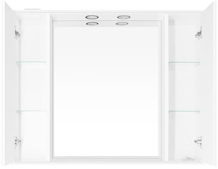 Зеркало со шкафом Style Line Олеандр 2 100 С с подсветкой Белый глянец 