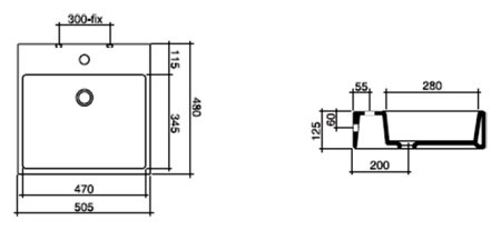 Раковина Disegno Ceramica Box BX05048101 