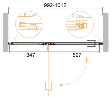 Душевая дверь в нишу Cezares Bellagio-B-12-100-C-BORO 