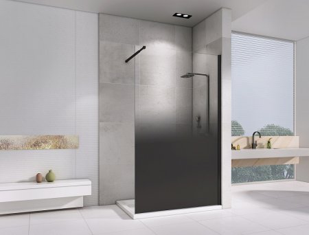 Душевая перегородка Abber Immer Offen 120 AG69121BD профиль Черный стекло прозрачное тонированное 