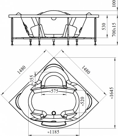 Акриловая ванна Radomir Сорренто 1 148x148 