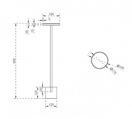 Напольная стойка Abber Stein AS1634MB Черная матовая 