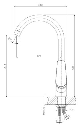 Смеситель Rossinka S35-24 Хром 