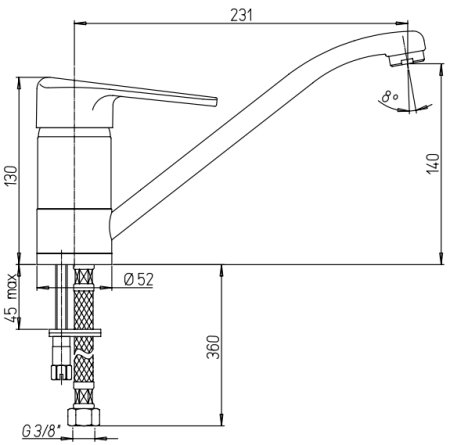 Смеситель для кухни Paini Cooper 80CR583KM Хром 