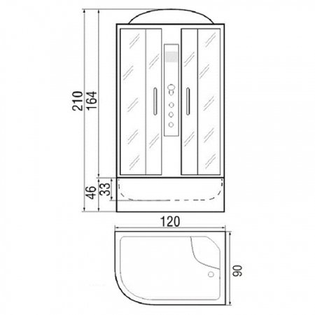 Душевая кабина River Nara 120х90 МТ R 10000003642 с поддоном 