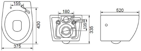 Унитаз BelBagno Prospero BB507B подвесной без сиденья 