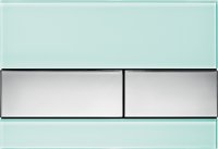 Кнопка смыва TECE Square 9240805 зеленое стекло, кнопка хром