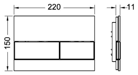 Кнопка смыва TECE Square 9240805 зеленое стекло, кнопка хром 