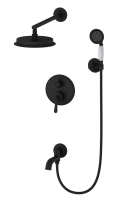 Душевая система встраиваемая WONZON & WOGHAND, Черный матовый (WW-88939008-MB)