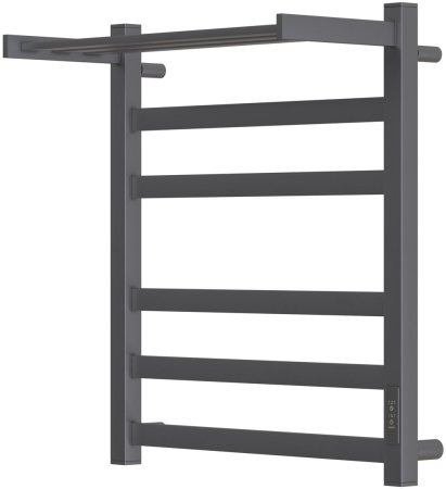 Полотенцесушитель электрический Point Меркурий PN83856PGR П5 500x600 с полкой, диммер справа, графит премиум 