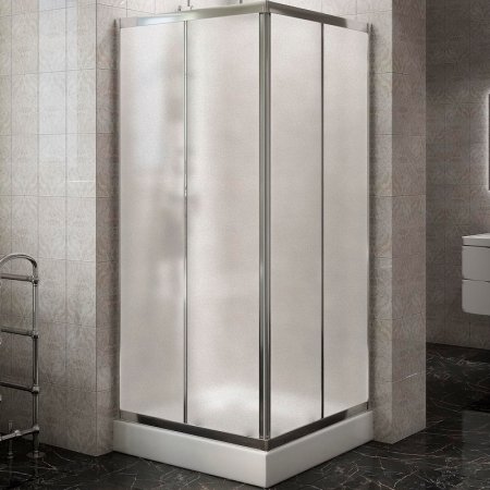Душевой уголок BelBagno Due 90х90 DUE-A-2-90-P-Cr профиль Хром стекло рифленое 