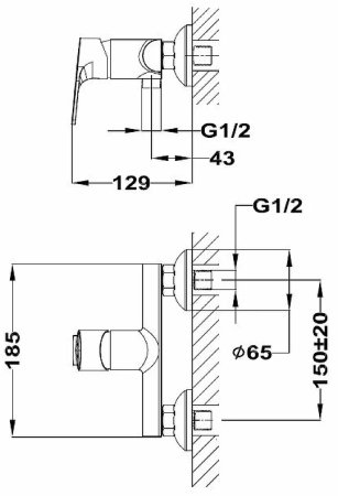 Смеситель для душа Teka Manacor 842321200 Хром 