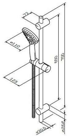 Душевой гарнитур AM.PM Gem F0190000 Хром 