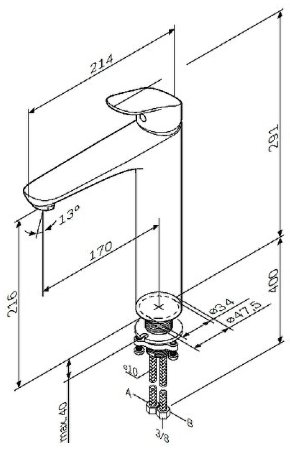Смеситель для раковины AM.PM Like F8092000 Хром 