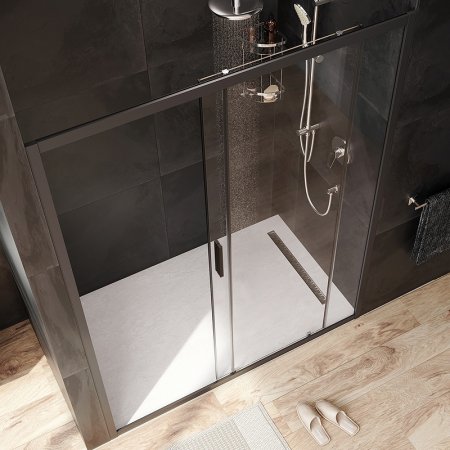 Душевая дверь AM.PM Gem 150 W90G-150-1-195BT профиль Черный матовый стекло прозрачное 