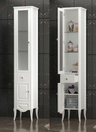 Шкаф пенал Opadiris Брунелла 38 L 00-00004341 Белый матовый 