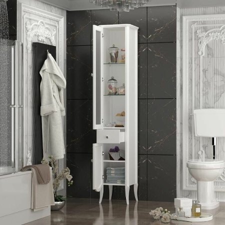 Шкаф пенал Opadiris Брунелла 38 L 00-00004341 Белый матовый 