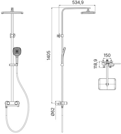 Душевая система IDDIS с управлением Push Control черный матовый Slide (SLIBLBTi06) 
