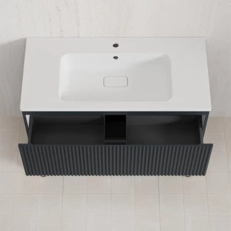 Тумба Style Line Марокко 100 напольная, с раковиной  LINE 1000*480, графит 