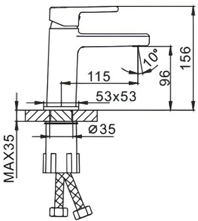 Смеситель для раковины Frap H60 F1060 Хром 