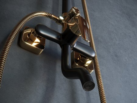 Душевая система Laguraty 7000AX Черный Золото 