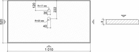 Столешница под раковину Boheme Armadi Art Lucido 101 853-100-PU Лиловый 