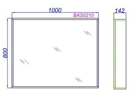 Зеркало Aqwella Basic 100 BAS0210DZ Дуб золотой 