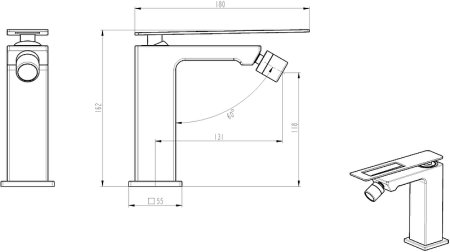 Смеситель для биде Boheme Q 146-BB.2 Черный 