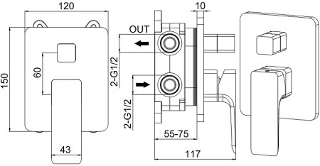Смеситель для душа Allen Brau Infinity 5.21014-00 Хром 