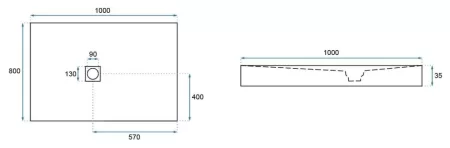 Душевой поддон из литого мрамора 100х80 см Rea Stone REA-K9756 