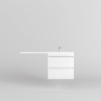 Тумба подвесная "Даллас ЛЕОН 120", Люкс белая, PLUS