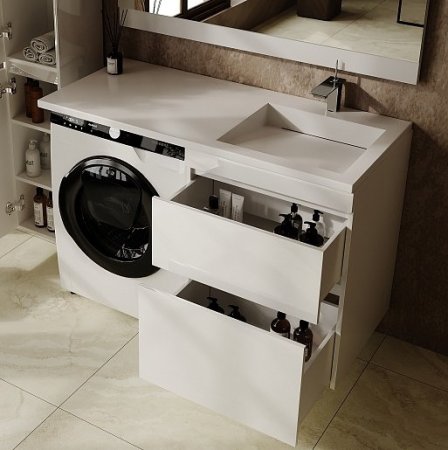 Тумба подвесная "Даллас ЛЕОН 120", Люкс белая, PLUS 