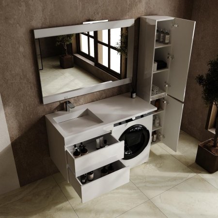 Тумба подвесная "Даллас ЛЕОН 120", Люкс белая, PLUS 