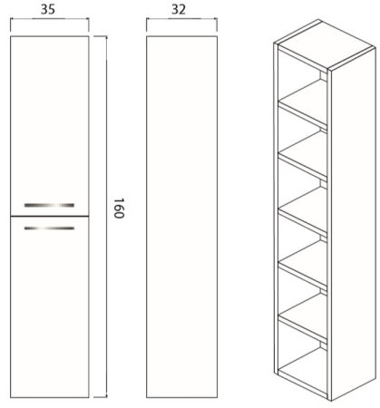 Шкаф пенал Creto Tivoli 35 50-1035W Белый 