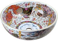 Раковина-чаша Bronze de Luxe Festival 40 2231 Красная с орнаментом