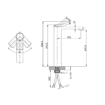Смеситель для раковины-чаши Landberg LB 4801H Хром 