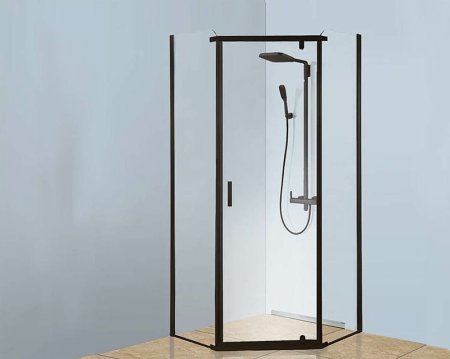 Душевой уголок Berges Solo T Black 100х100 061110 профиль Черный матовый стекло прозрачное 