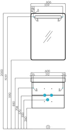 Тумба под раковину Aquaton Америна 60 1A135401AM010 подвесная Белая глянцевая 
