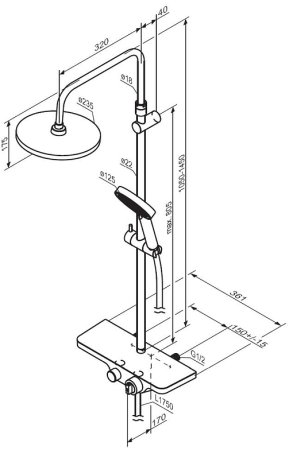 Душевая система Damixa Apollo 947760000 с термостатом Хром 