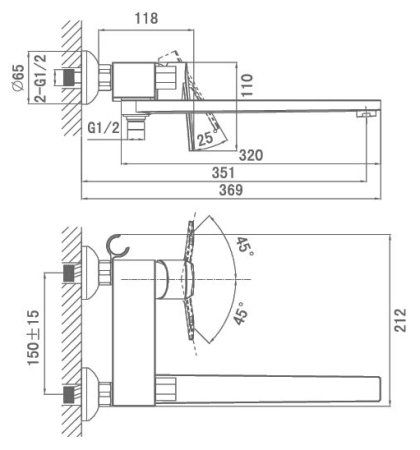 Смеситель D&K Lessing Rhein DA1323301 универсальный 