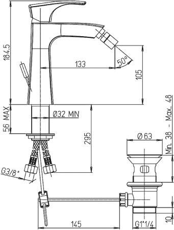 Смеситель для биде Paini Lady 89PW306 Никель 
