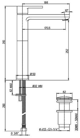 Смеситель для раковины Paini Arena 92CR211LLBLFTSSRKM Хром 