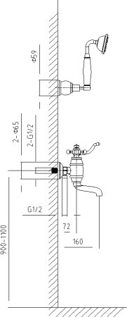 Смеситель Timo Lina 7034/00Y chrome для ванны с душем 