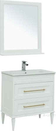 Мебель для ванной Aquanet Бостон М 80 белый (ручки золото, раковина Эйфория) 