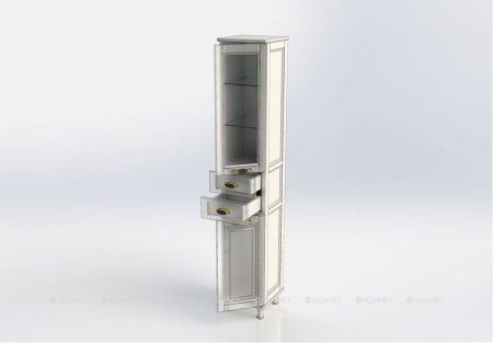 Шкаф-пенал для ванной Aquanet Тесса 35 жасмин/сандал (фасад стекло) 