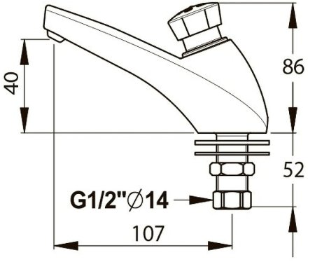 Кран для одного типа воды Paini 52CR537 Хром 
