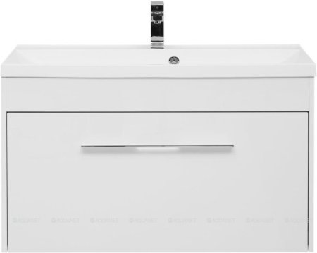 Тумба с раковиной Aquanet Августа 100 белый (ручка хром) 